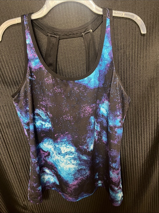 Xersion Tops - Xersion Black Tank Top with Blue & Purple Galaxy Pattern